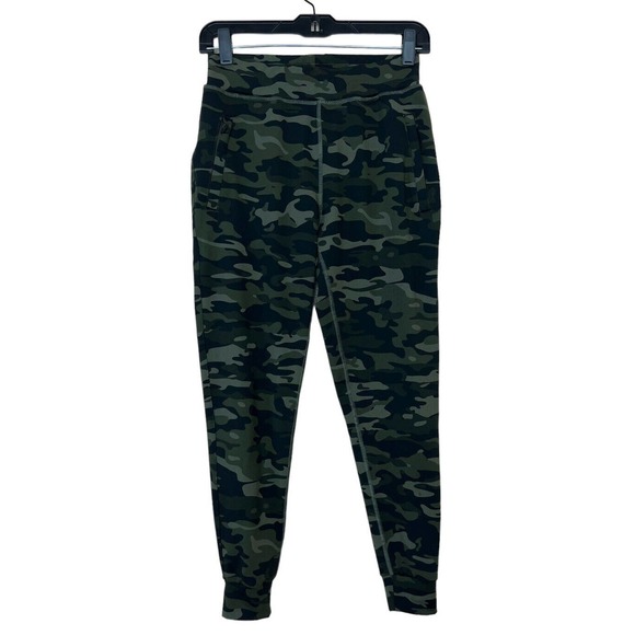 Alphalete Pants - Alphalete Camo Print Premium Jogger S Womens Pants Olive Green Zip Pockets Cuff